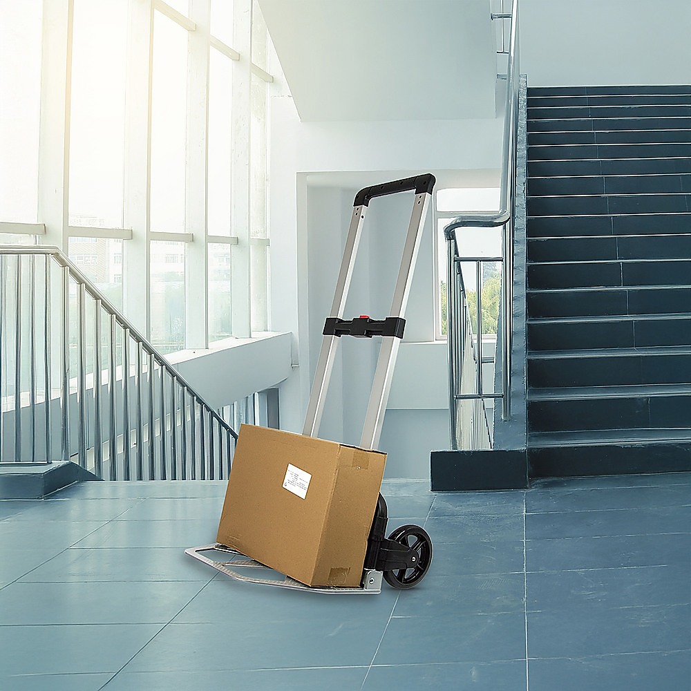 150KG Portable Cart Folding Dolly Push Truck Hand Collapsible Luggage Trolley — image 2