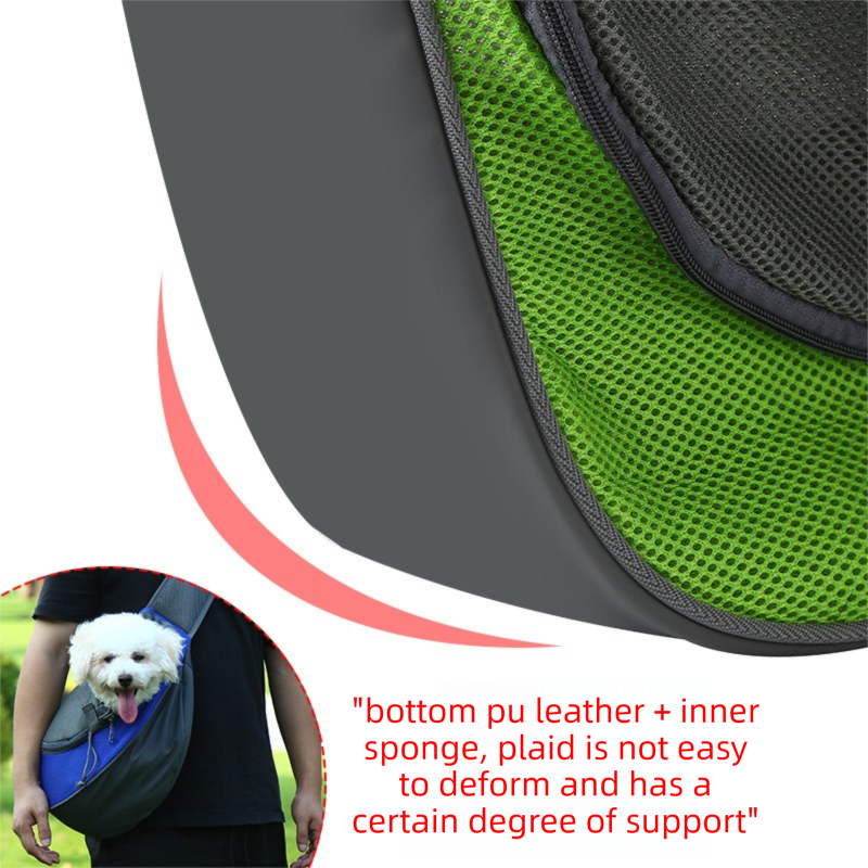 Green Portable Pet Sling Backpack for Small Dogs and Cats – Size S with Breathable Mesh Design — image 4