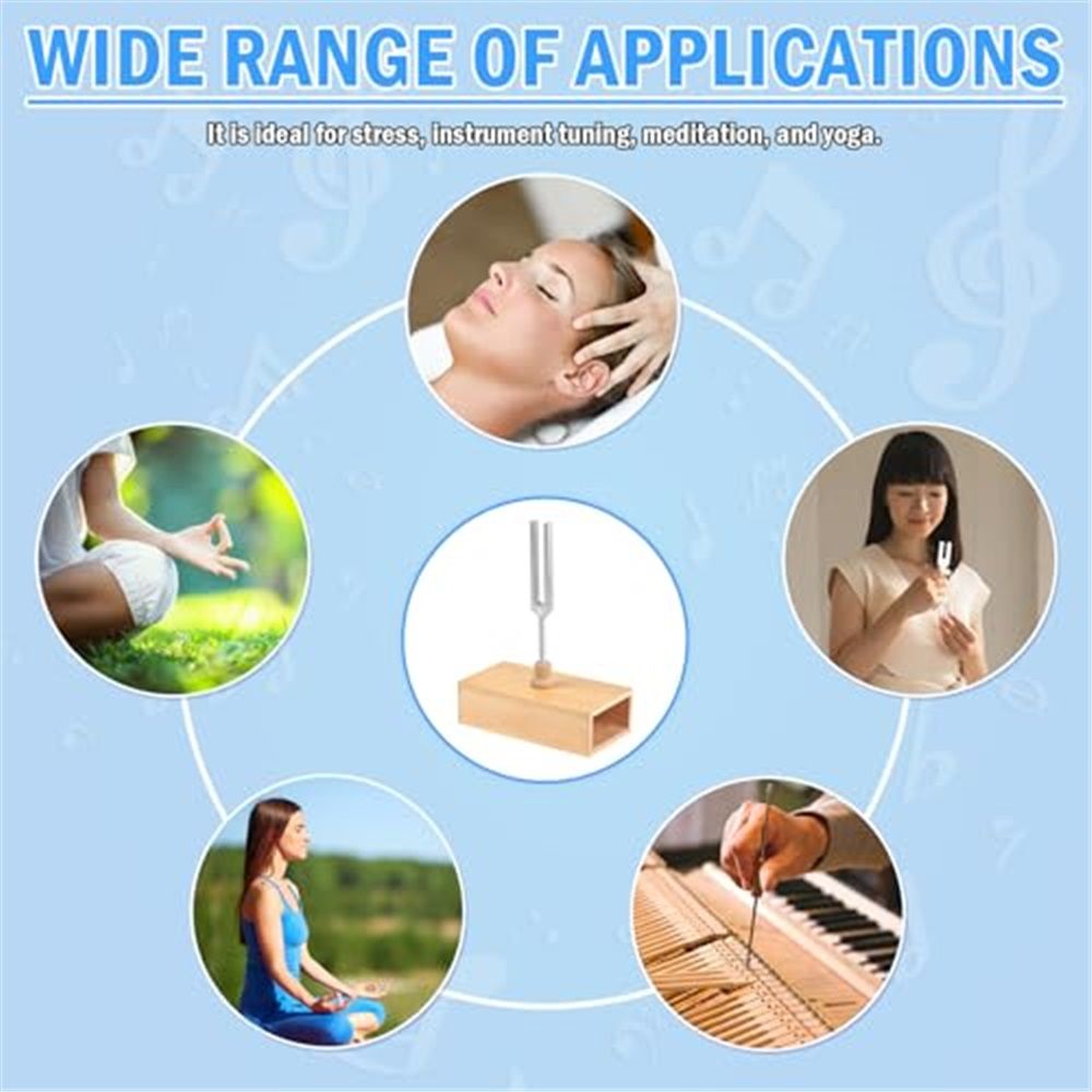 512 Hz Tuning Fork with Resonance Box, Aluminum Alloy, Wooden Speaker, Ideal for Sound Healing, SPA Aromatherapy, Tuning Fork Resonance Teaching, Hearing — image 5