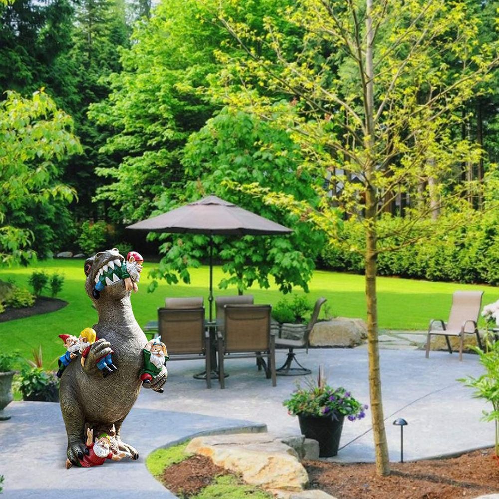Garden Gnomes Statues Yard Decorations Outdoor Garden Decor, Dinosaur Gnomes Garden Statues, Patio, Lawn Ornament, Gardening Gifts for Women for Housewarming — image 5