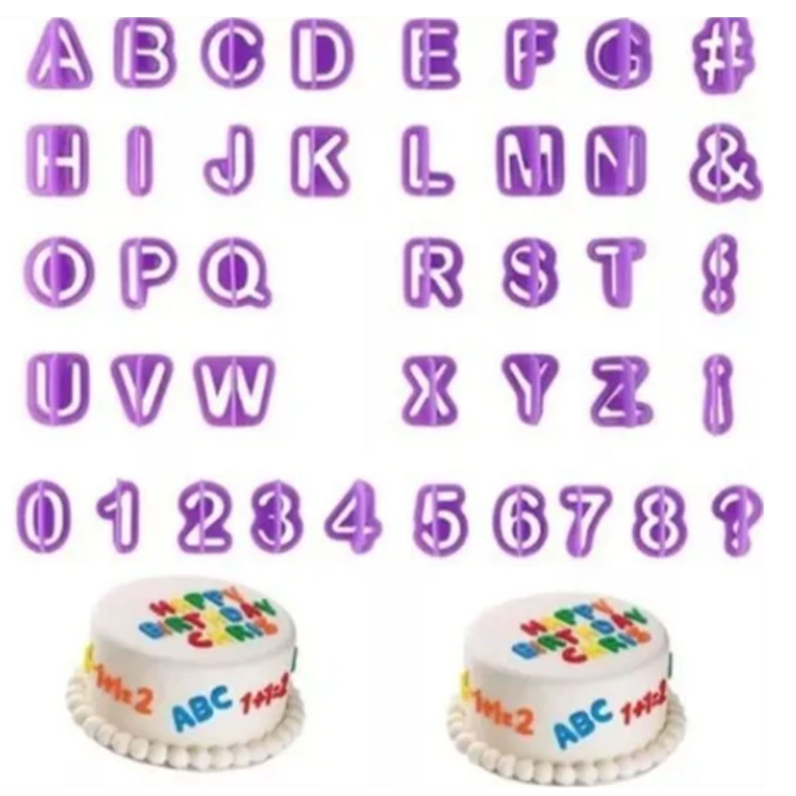 40pcs Numeral Alphabetic Cake Stencils Semiotic Food Grade Plastic Cake Topper Decorative Fillings for Home Baking โ image 6