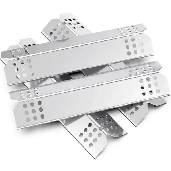 4 Pack Universal Stainless Steel Grill Heat Plates, Flavorizer Bar Replacements for Most Gas Grills, Silver, 38 × 10 cm