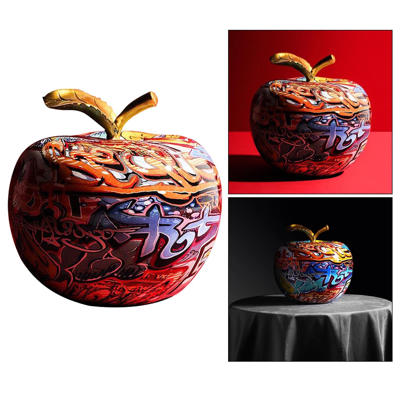 Modern Colourful Apple Resin Sculpture Creative Graffiti Simulation Apple Art Statue Decoration Birthday Gift 20 × 20 cm — image 2