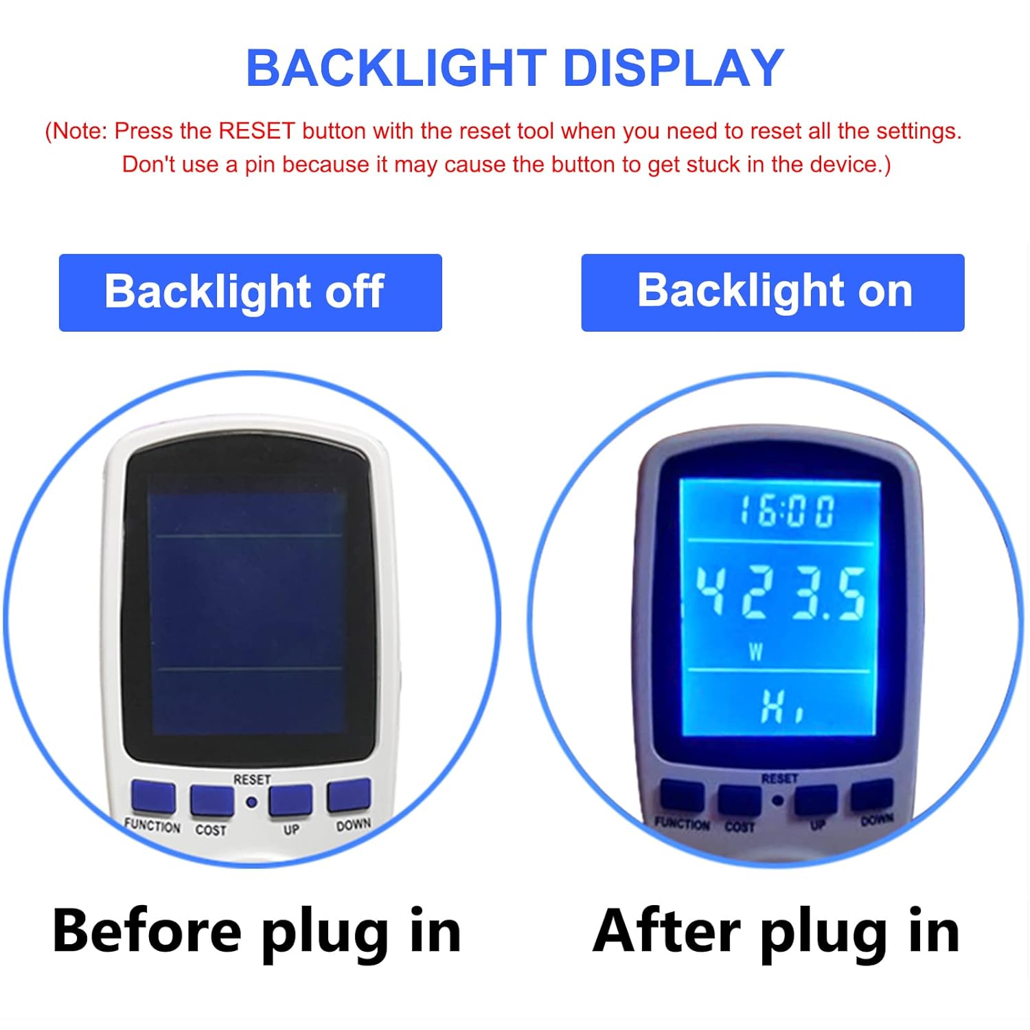 Upgraded Watt Meter Power Meter Plug Home Electricity Usage Monitor+ Garden Tools Set, 3 Pack Heavy Duty Gardening Tools Set Include Garden Shovel — image 3