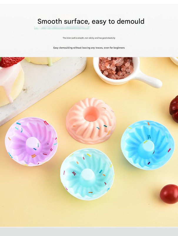 Style 3 Silicone Mini Cake Molds (30 Pack) - For Cupcakes, Desserts (7 × 7 × 2.5cm) — image 3