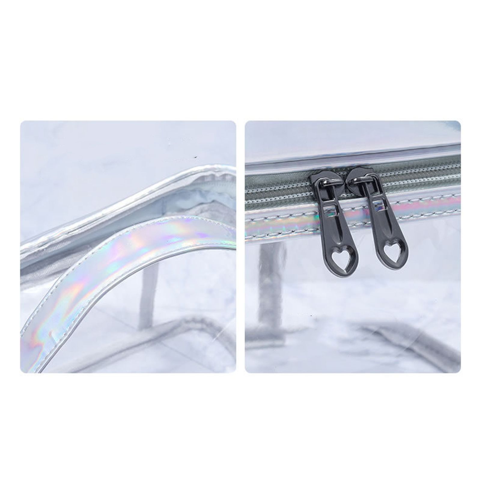 Ladies Cosmetic Bag Transparent Double Layer Waterproof High Capacity Toiletry Storage Bag for Travel Pink — image 2