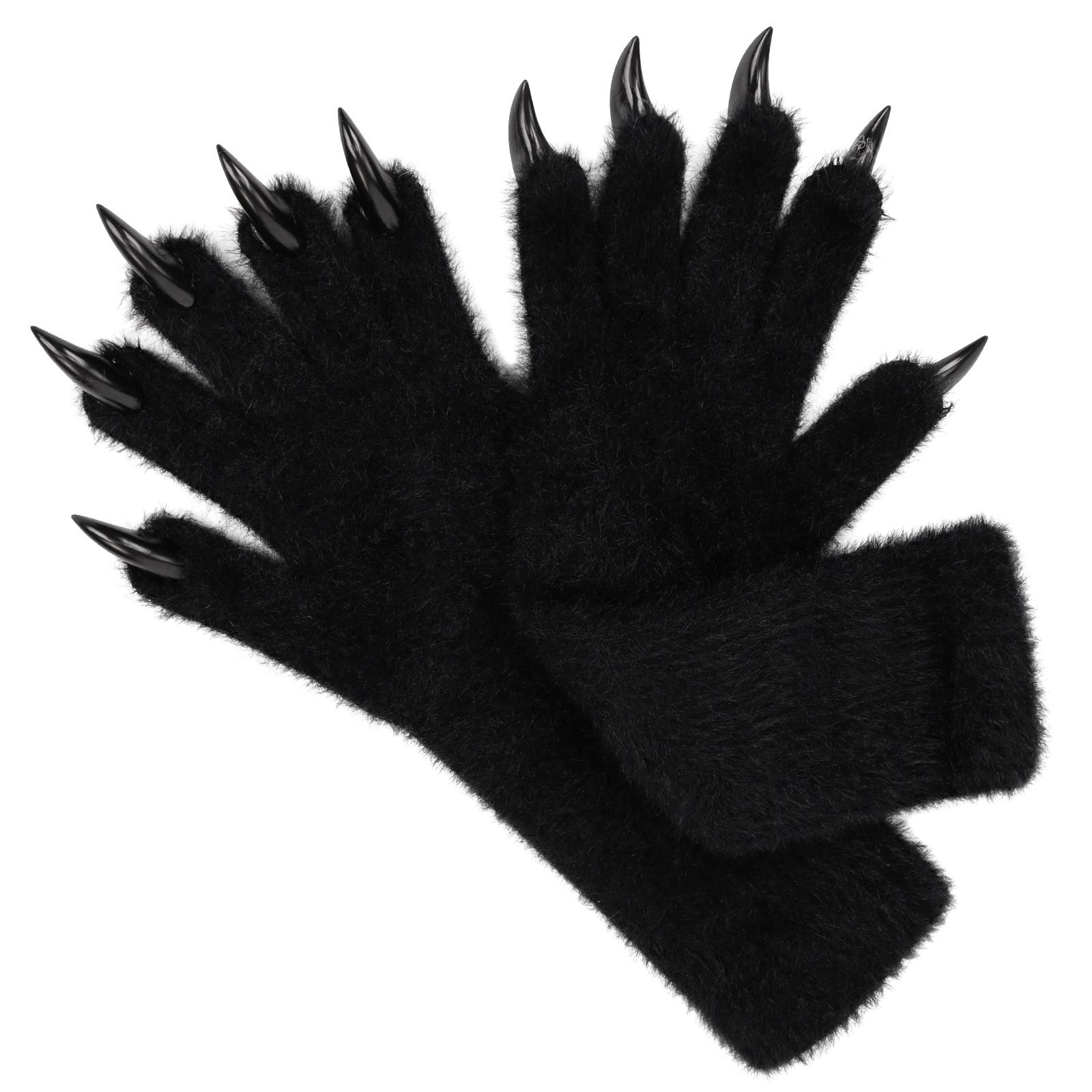 1 Pair Purple Realistic Long Claw Gloves – Halloween Costume Beast Paw Prop with Resin Nails — image 3