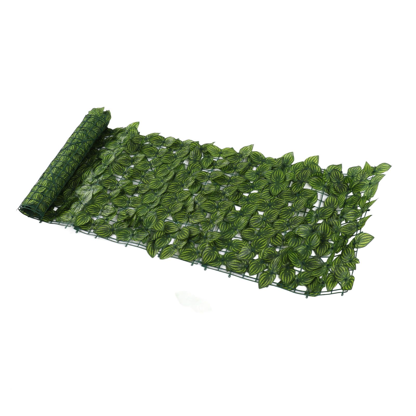 Faux Leaf Hedge Simulation Prevent Leaves Falling Off Decorative Artificial Fence Screen for Balcony Courtyard Color Printed Watermelon Leaf 0.5 × 3 Meters — image 5
