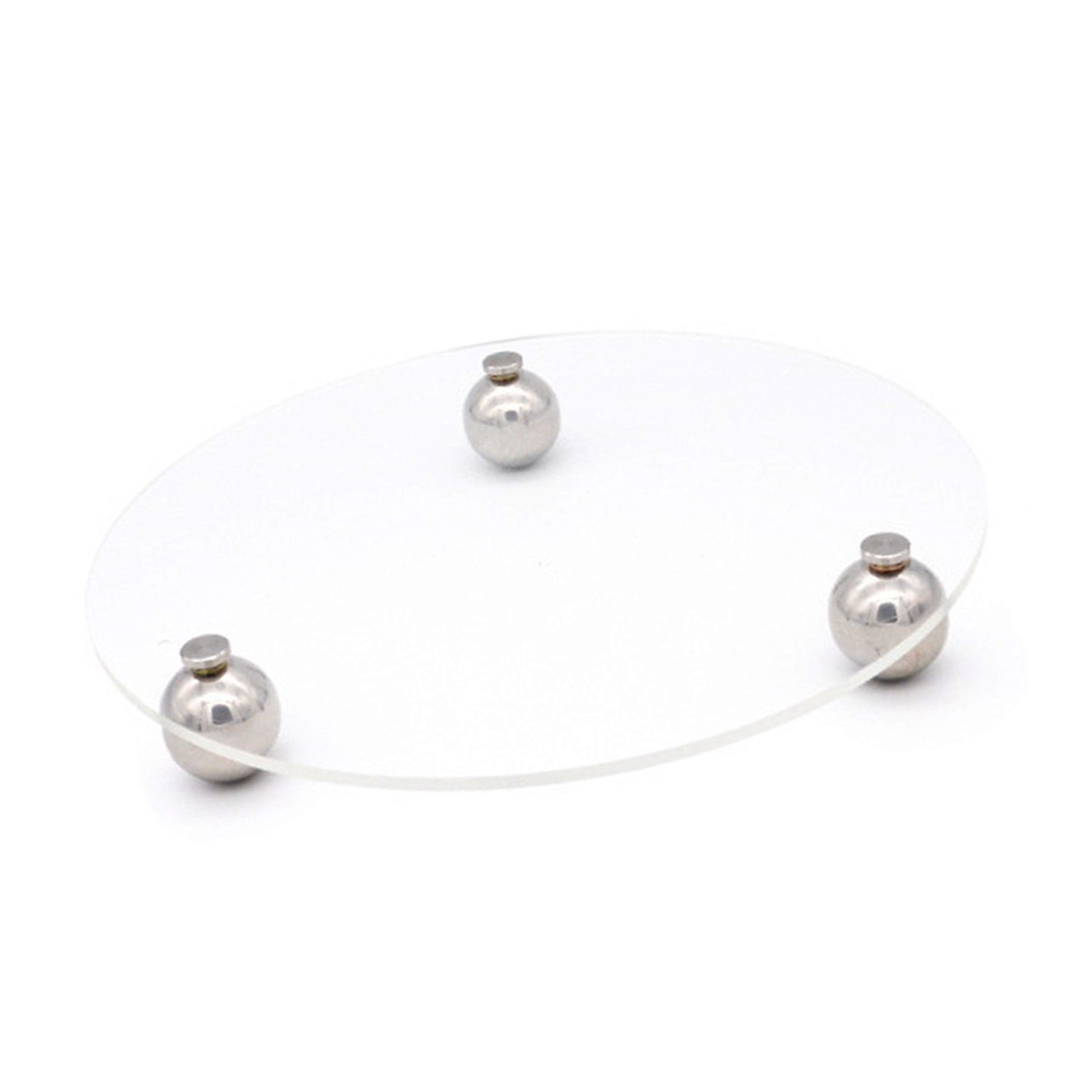Acrylic Storage Tray Clear Transparent Stainless Steel Round Feet Minimalist Style Decorative Practical Desktop Shelf for Cafes Round โ image 2