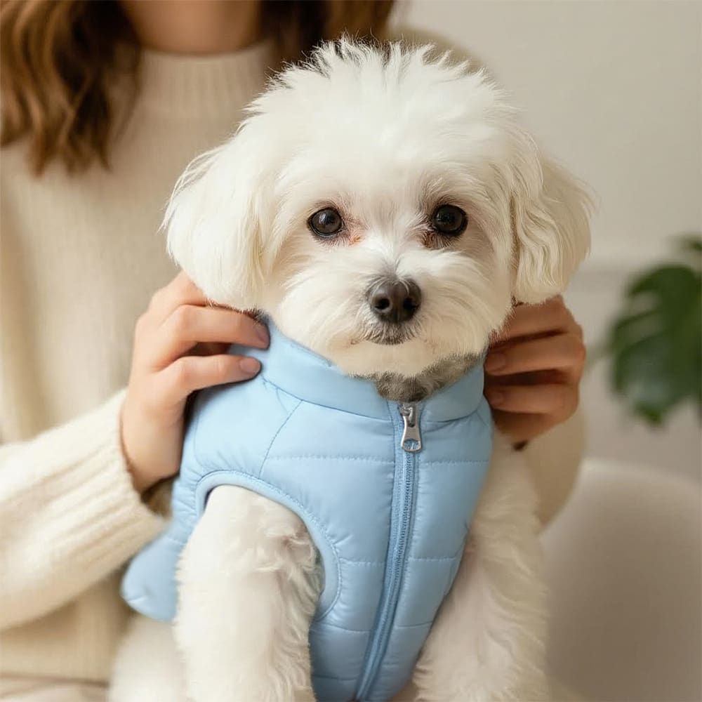 Winter Warm Quilted Vest for Small Pets – Water-Resistant, Fleece-Lined, Easy-On Design with Leash Hole for Indoor and Outdoor Use (M, Pink) — image 5