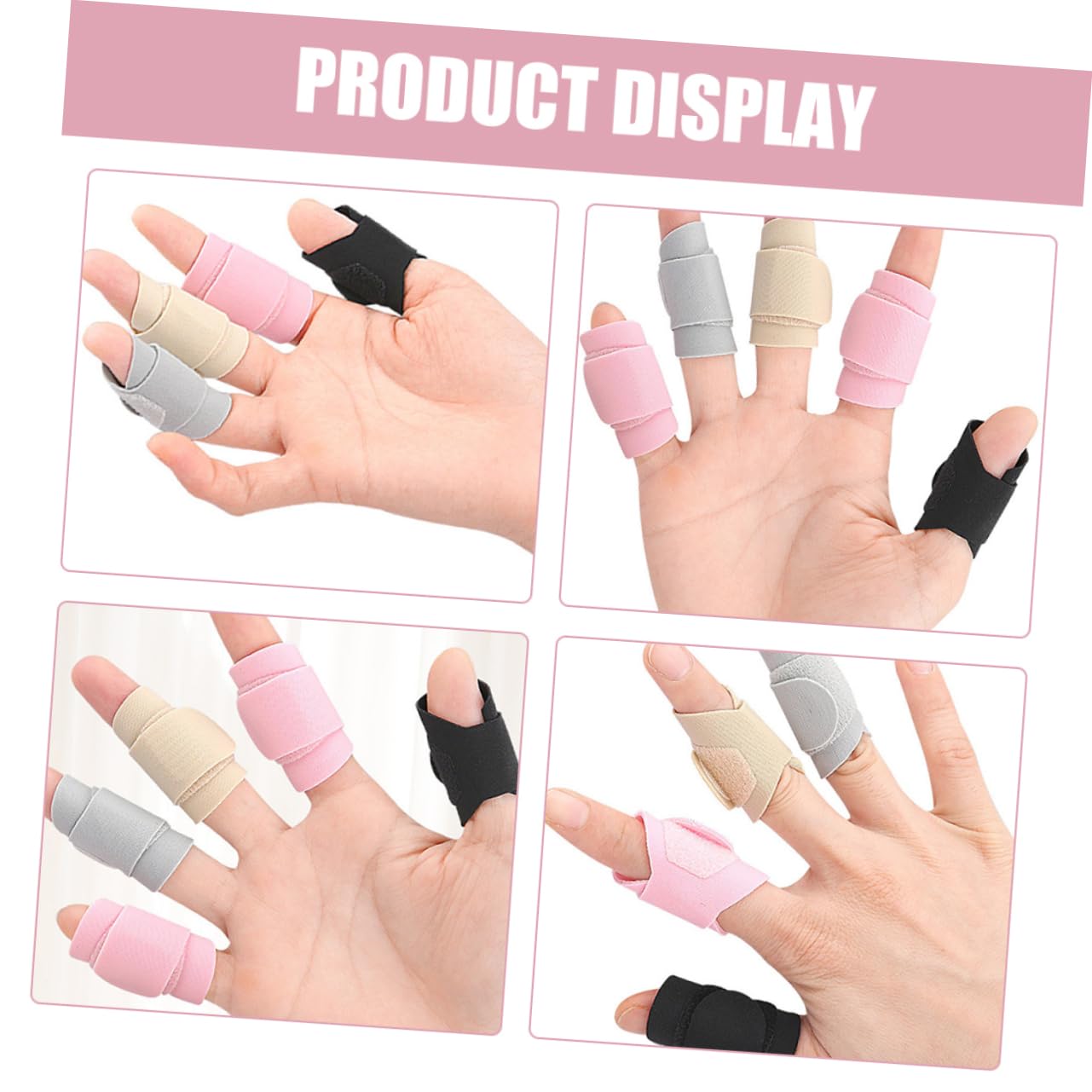 Adjustable Finger Splints 4 Pairs Finger Protectors Support Brace for Injury Recovery — image 3