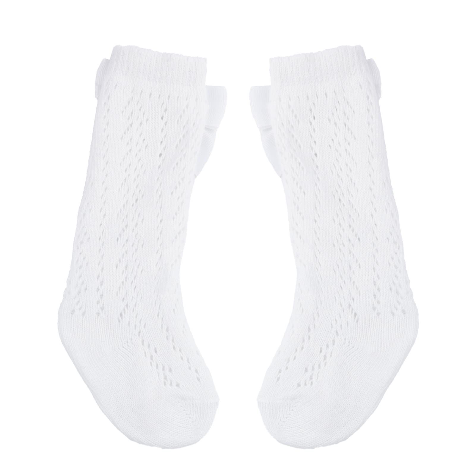 Baby Girls Knee High Socks Hollow Out Anti-skid Knitting Stockings Suitable for 0-2 Years Infants Toddlers — image 5