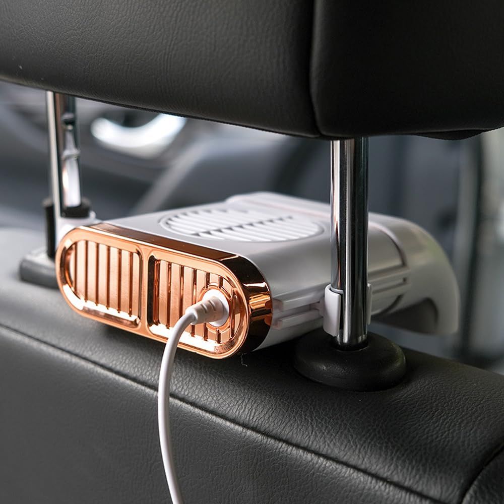 Car seat backrest 12V Car Seat Clip Fan, Portable AC 12 Volt Fans for Baby,Front seat USB Powered Fan for RV(White) โ image 4