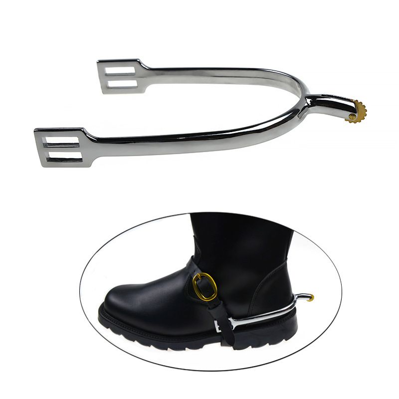 Horse Spurs, Zinc Alloy Material Erosion Spurs with Rotatable Copper Riding Horse Accessory Exquisite Workmanship, Practical a pair — image 3
