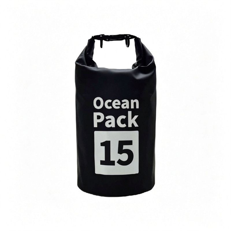Ocean Pack Waterproof Dry Bag, 15L Double Shoulder Strap, 500D PVC Waterproof Sack for Kayaking, Swimming, Fishing, Camping, Outdoor Travel, Floating Dry