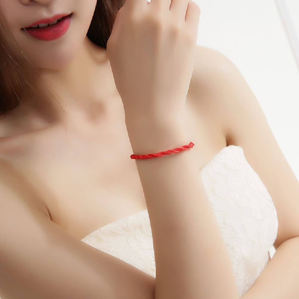 10 Pcs Red Bracelet Protection Good Luck Red Cord Bracelet Red String of Fate Bracelet Adjustable Knot Kabbalah Rope Bracelet โ image 4