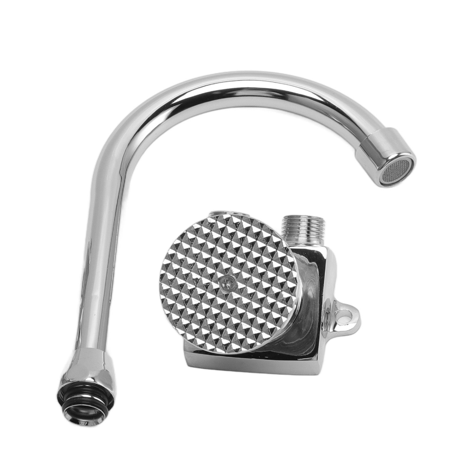 Foot Pedal Basin Faucet Kitchen Sink Foot Tap Floor Mounted Foot Pedal Faucet Set Double Outlet Water โ image 5