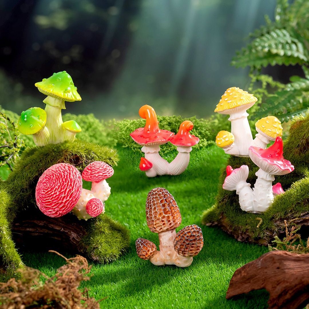 10pcs Artificial Mushroom Ornament-Type 6 โ image 3