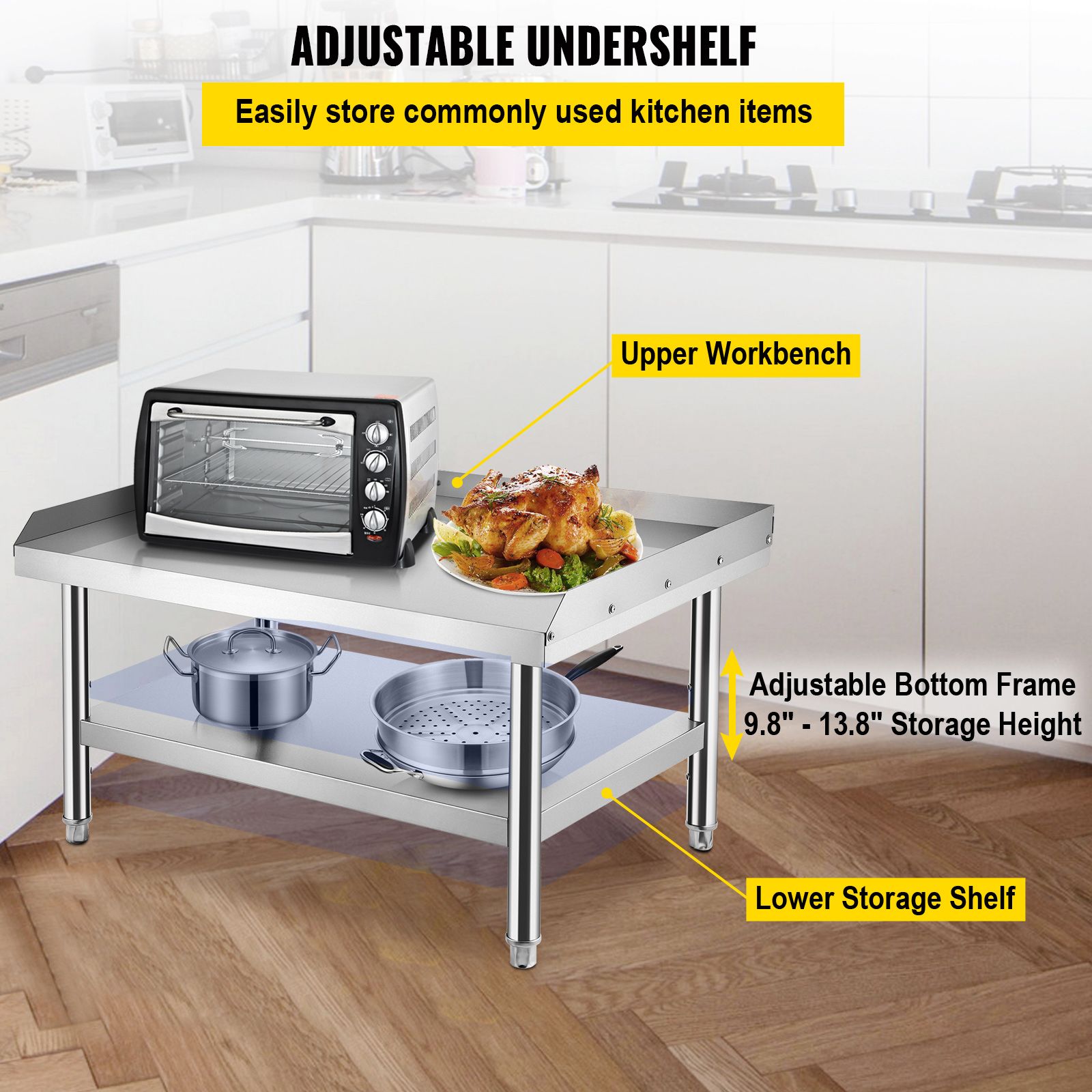 Grill Stand Table with Adjustable Storage Undershelf — image 4