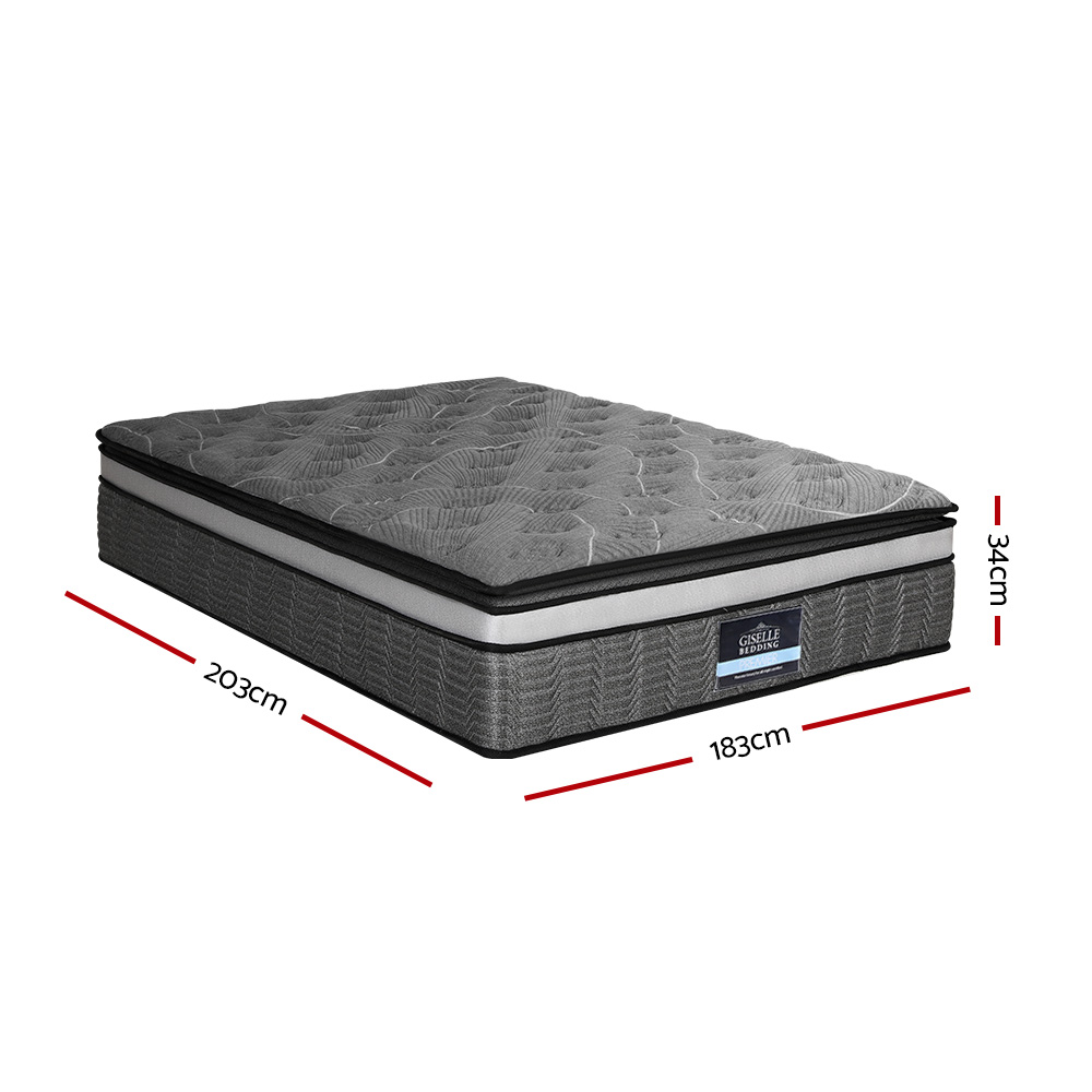 Giselle Bedding 34cm Mattress Double Layer Pocket Spring King — image 3