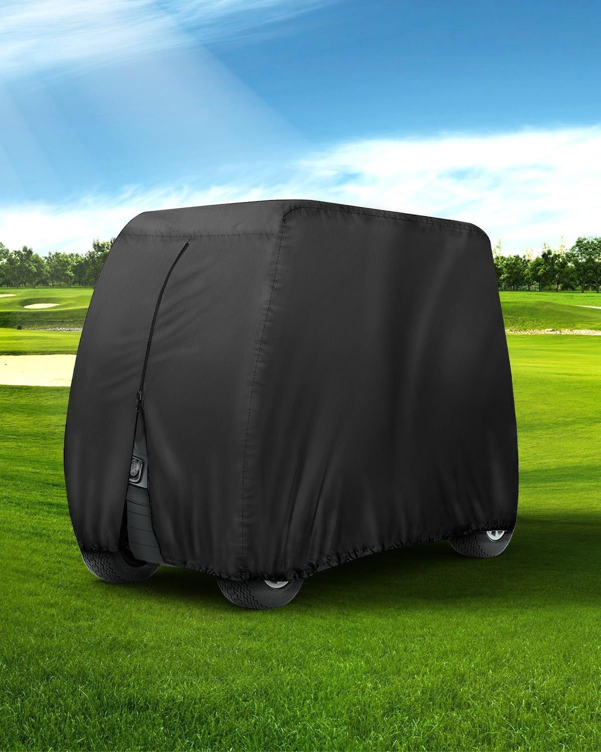 Heavy Duty 420D Oxford Golf Cart Cover with PU Coating, Waterproof Windproof UV-Resistant Storage Protection for 4-Seater and 2+2 Passenger Carts, Includes — image 3