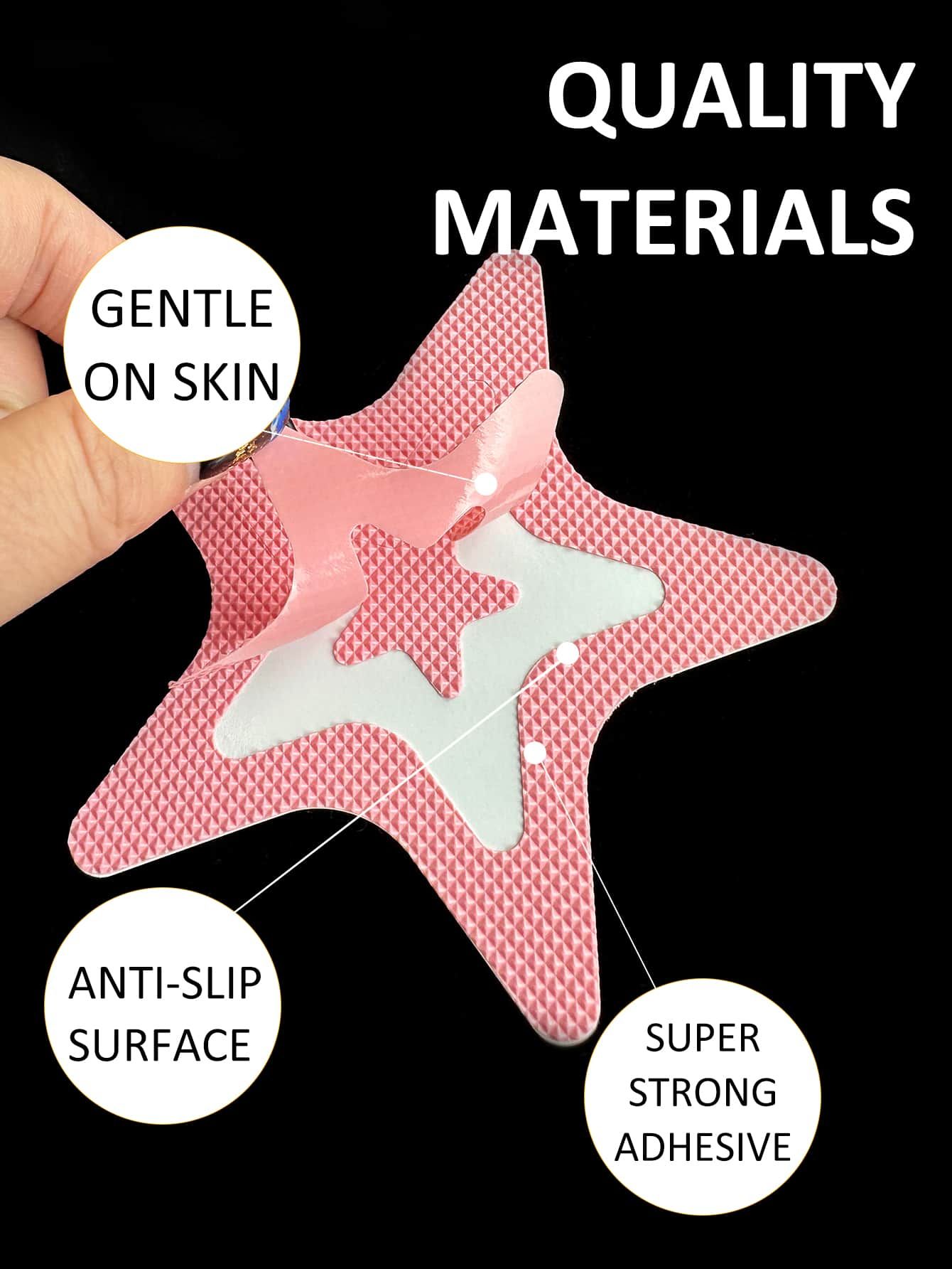 20Pcs Star Pattern Anti-Slip Shower Stall Mat – Pink PEVA Bathtub Stickers for Bathroom, Fall Decor — image 4