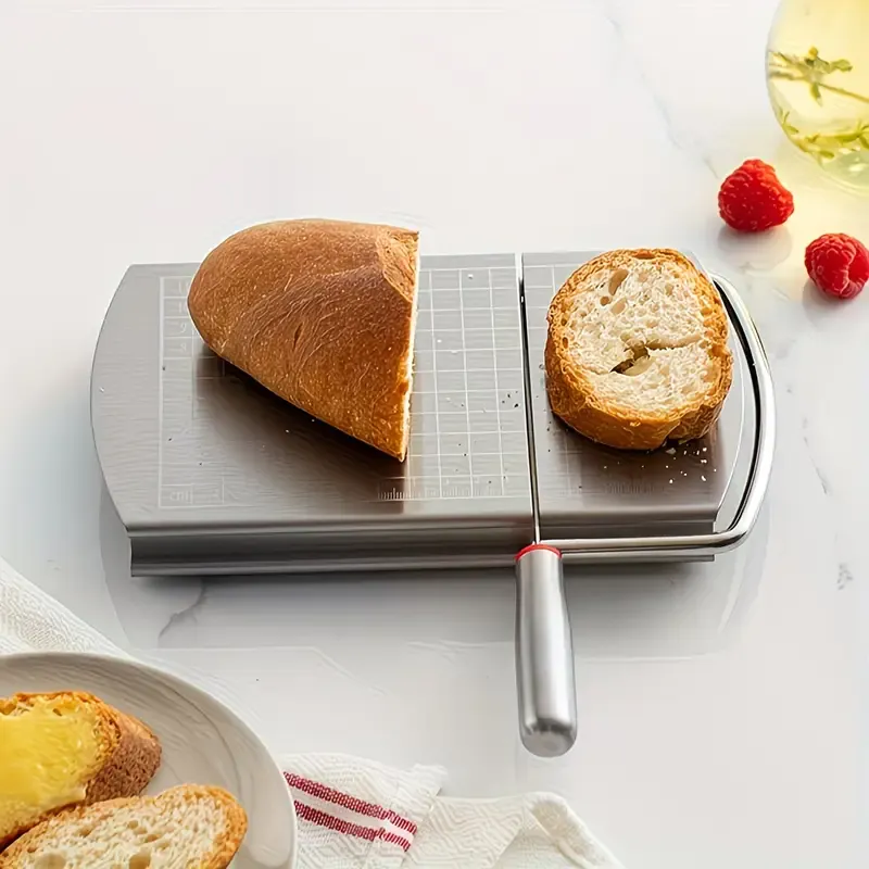 Stainless steel multi-function slicer, precise for even slicing, silicone suction cup for anti-slip stability, sharp blade for smooth cutting, a โ image 4