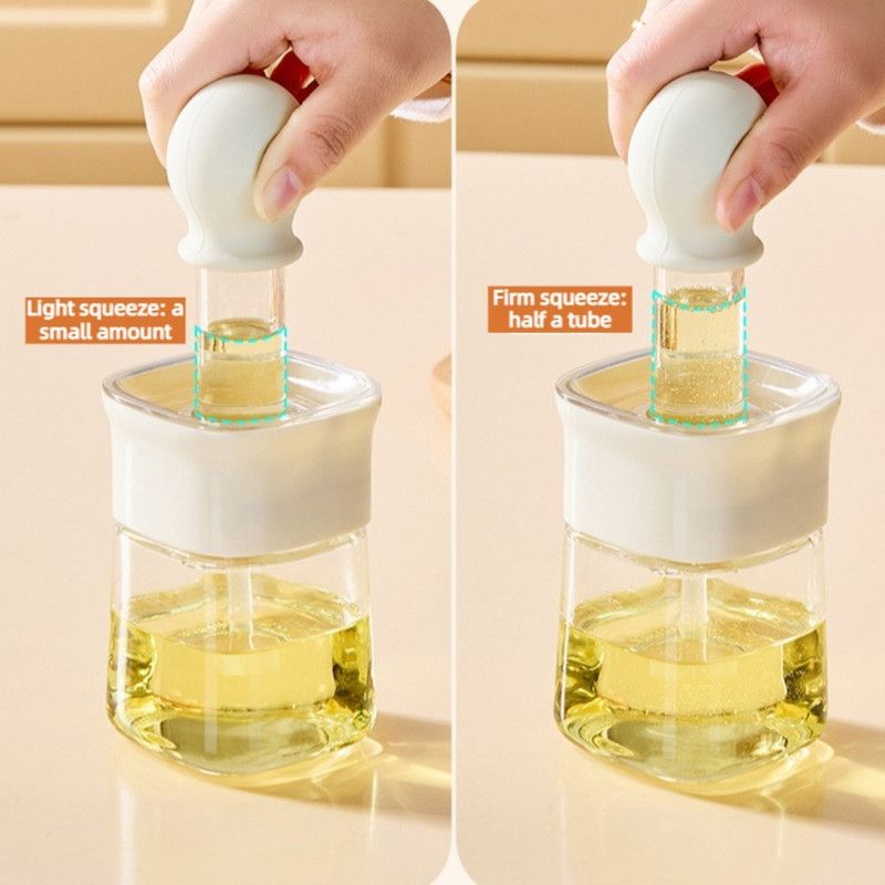 Integrated Oil Storage Silicone Oil Brush Bottle, Food-Grade Heat-Resistant Oil Dispensing Brush for Baking, BBQ—Yellow — image 2