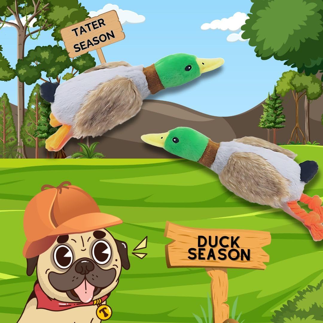 2-Pack Plush Duck Dog Toys with Squeakers, Crinkle Wings for Small Medium Dogs, Interactive Dog Toy, Durable Dog Toys to Keep โ image 4