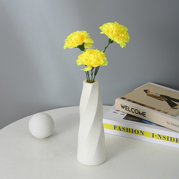 Plastic Vase Imitation Ceramic Flower Pot Table Arrangement Dark Blue โ image 4
