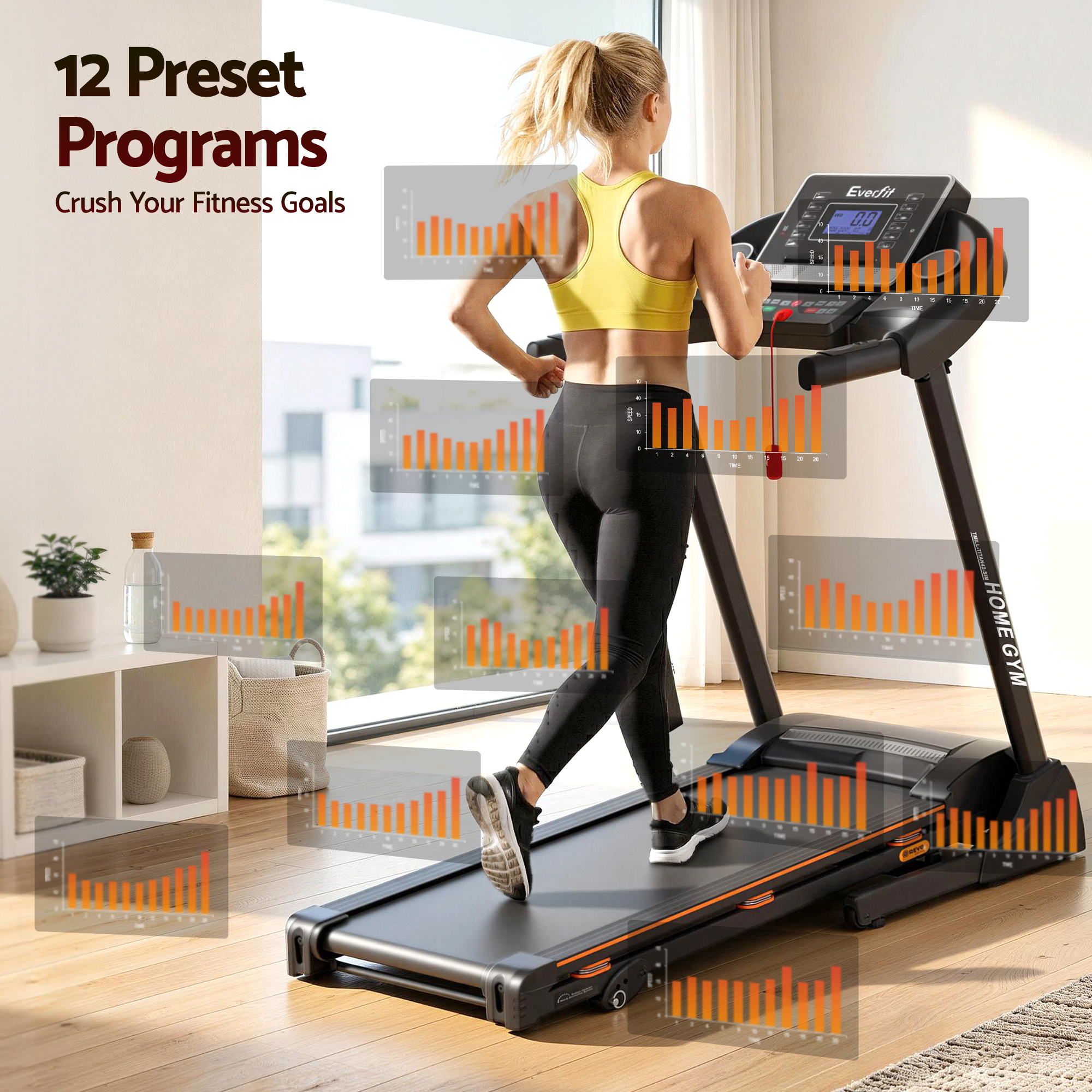 Everfit Treadmill Electric Home Gym Fitness Exercise Machine Hydraulic 420mm โ image 4
