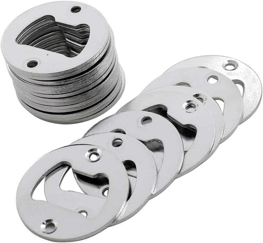 Biaungdo 20PCS 40mm Wall Mounted Bottle Opener Round Bottle Opener Inset with Screws for Beer Cap Coke Bottle