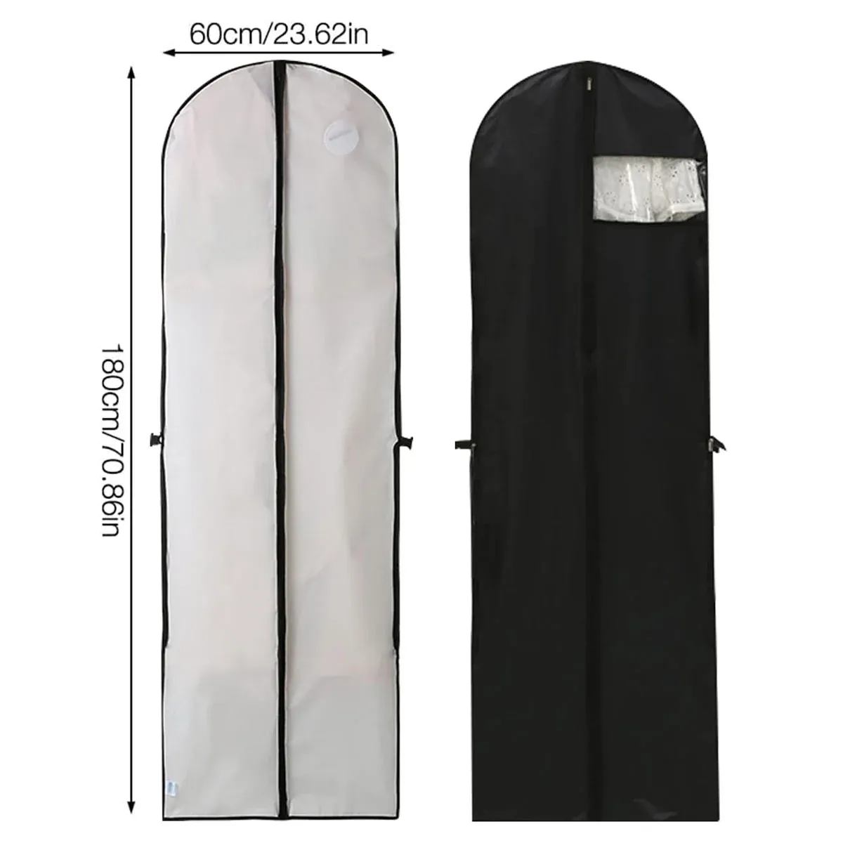 Clothes Dustproof Cover Foldable Moisture-Proof For Household Dress Suit Storage - White — image 4