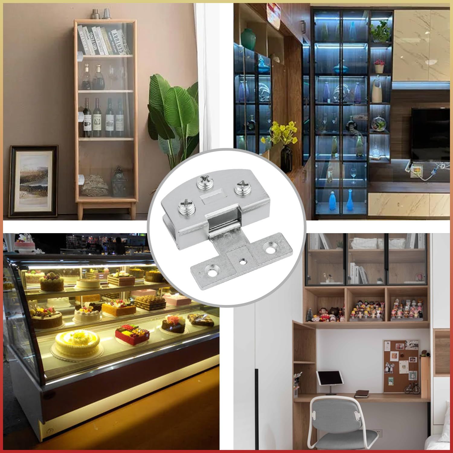 Bathroom Clamp Clip,Glass Door Hinge,Glass Door Hinge Cabinet Glass Door Hinge Cupboard Showcase Cabinet Door Hinge Glass Clamp โ image 5