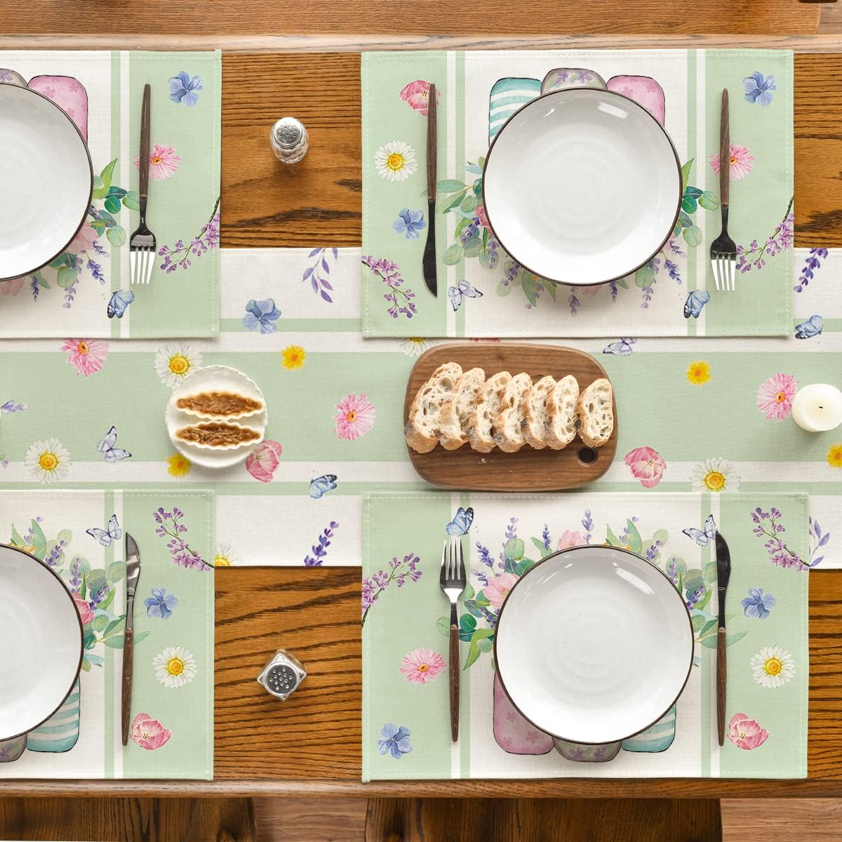 Bloom Vase Floral Spring Placemats Set of 4, 12x18 Inch Seasonal Table Mats for Party Kitchen Dining Decoration โ image 2