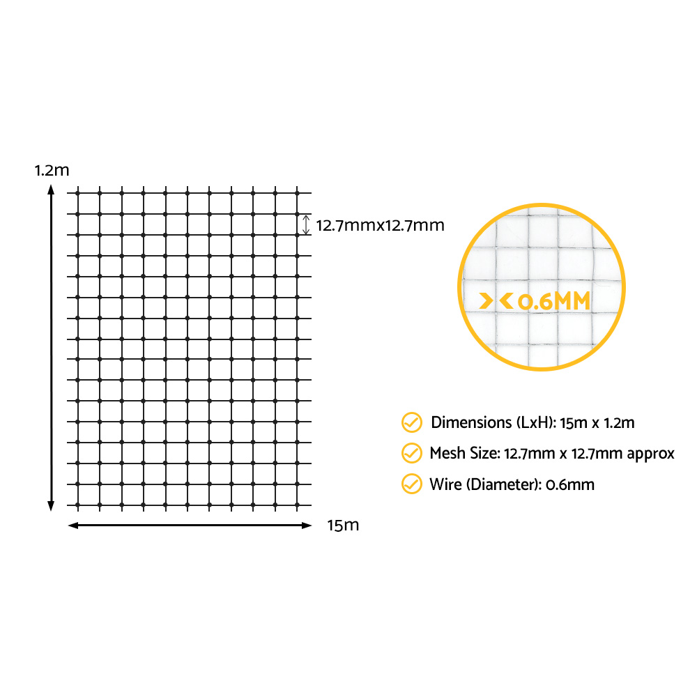 i.Pet Poultry Chicken Fence Pet Netting Wire Mesh Roll Duck Goose Coop 15Mx120CM โ image 2