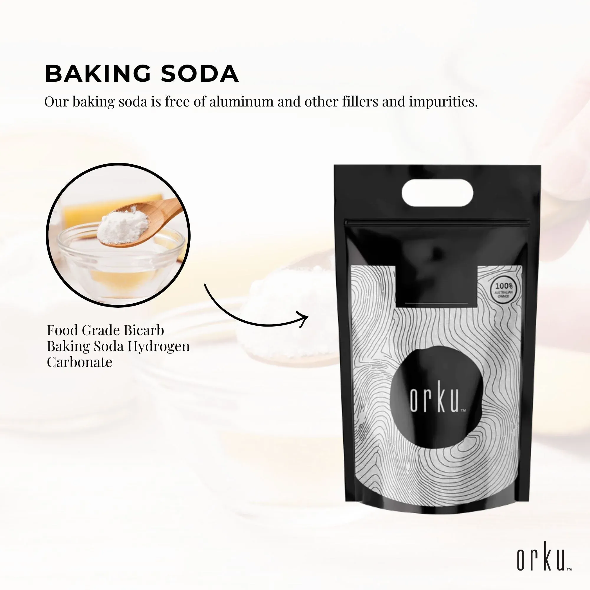 Orku 5Kg Sodium Bicarbonate Food Grade Baking Soda Aluminium Free NaHCO3 Powder โ image 5