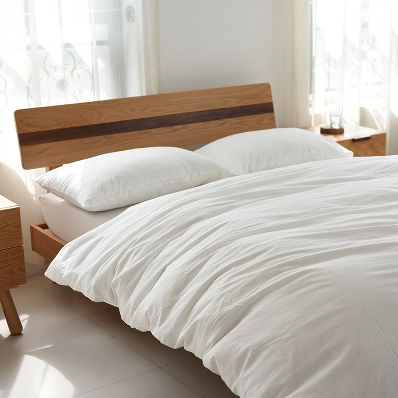 Cotton 4 Piece Set Modern Minimalist White Bed hat kit_1.8m bed-quilt cover 200 × 230cm (four-piece set) — image 4