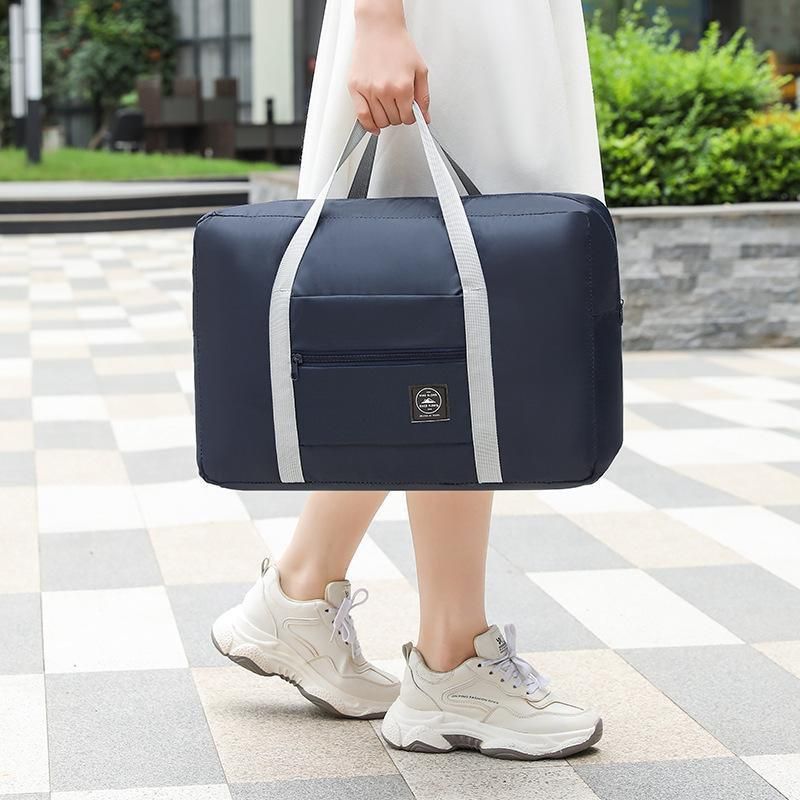 Foldable Large Capacity Travel Duffel Bags Oxford Handbag Waterproof Swim Gym - Wine Red โ image 4