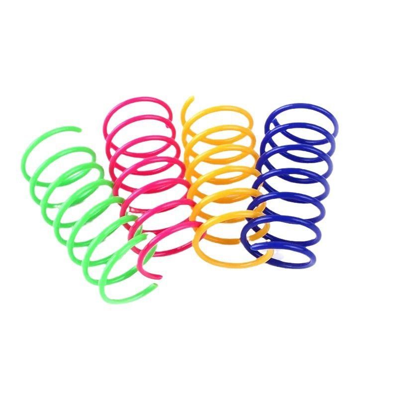Self Playing Pet Cat Toys Plastic Colorful Spring Bouncing Cat Toy Cat Supplies includes Cat Coil Spring 20Pcs Creative Toys - Great Gift Option โ image 5