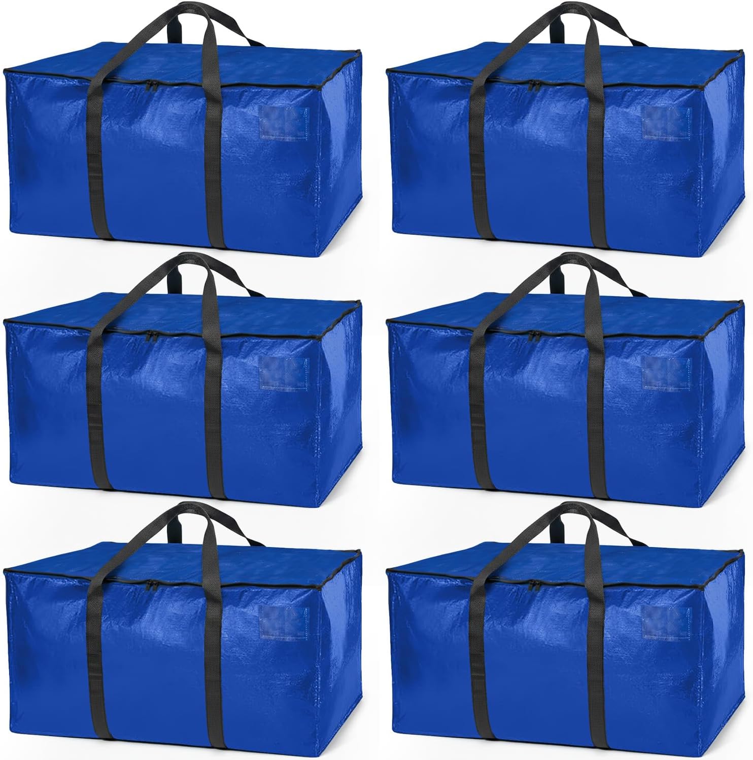 Heavy Duty Moving Bags or Storage Bag, 6 Pack – Large Moving Boxes with Backpack Straps, Zippers & Handles – Perfect for College Dorm, Traveling, Camping