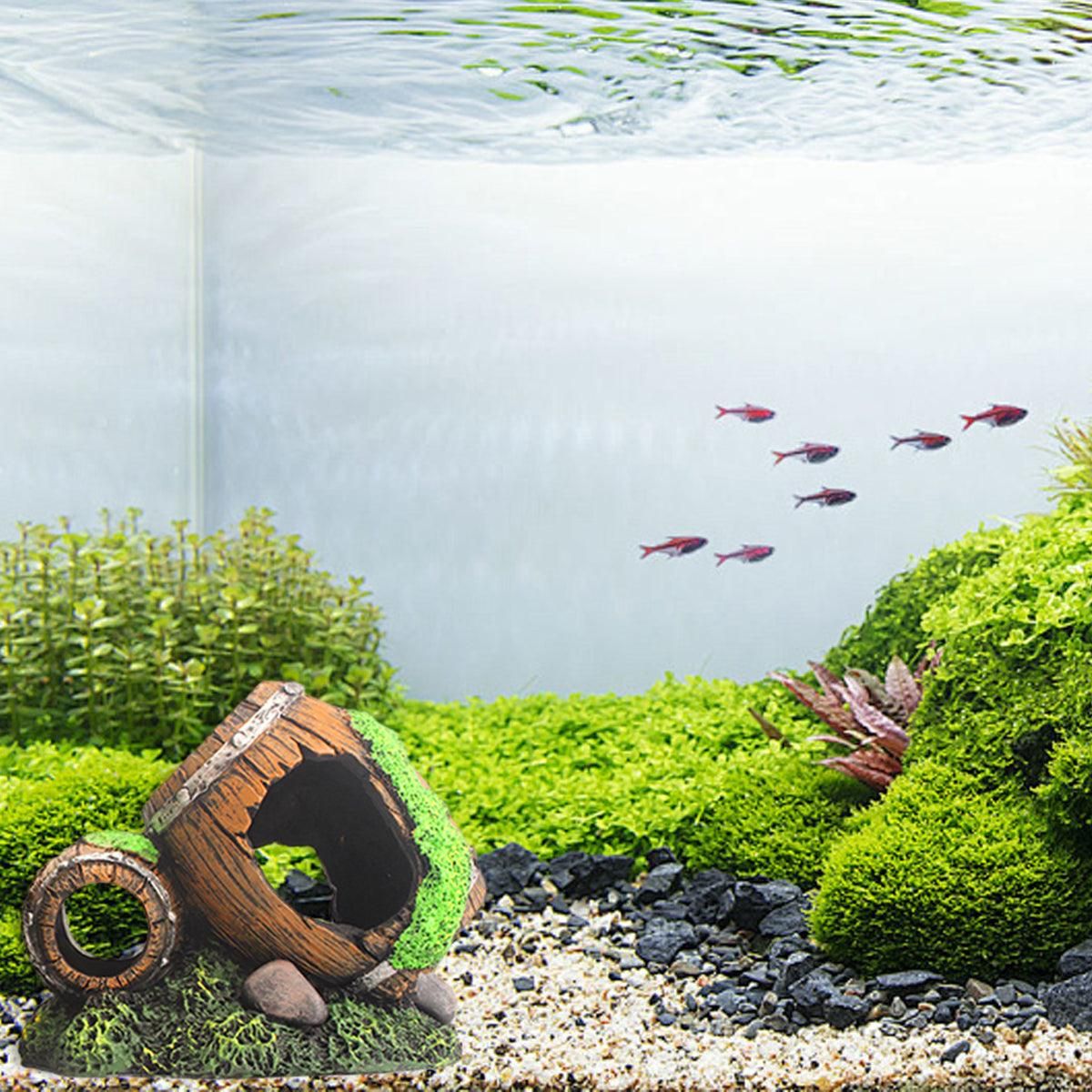 Aquarium Fish Tank Decoration Hiding Cave Simulation Barrel Aquascape Ornament - L โ image 5