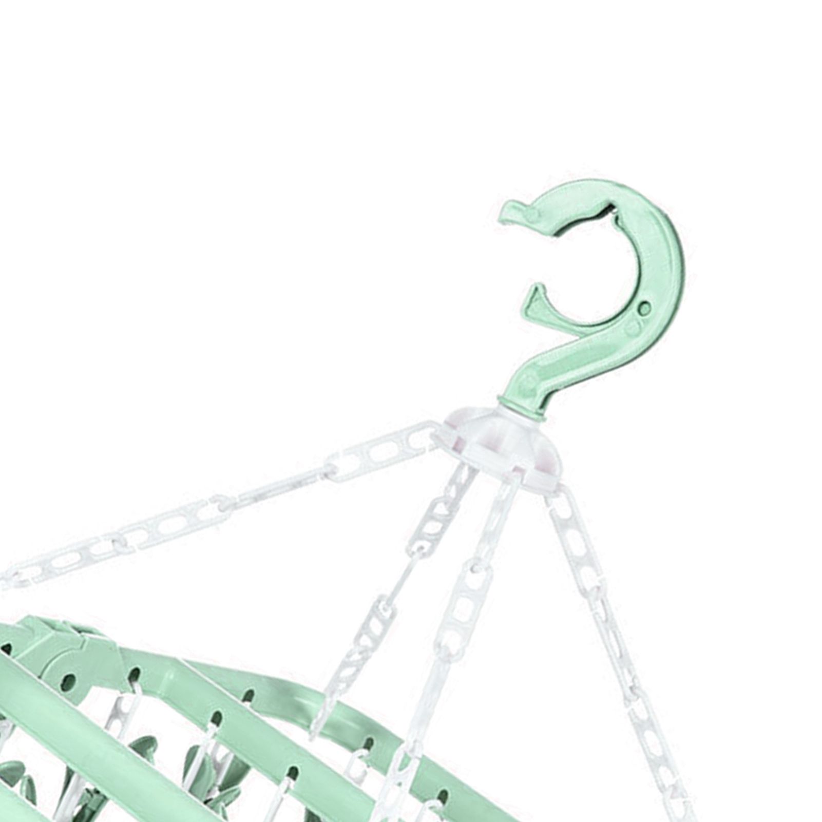 32 Clip Folding Hanger 360 Degree Rotation Household Laundry Clip Rack with Windproof Lock Drying Rack Green C0NCN — image 4