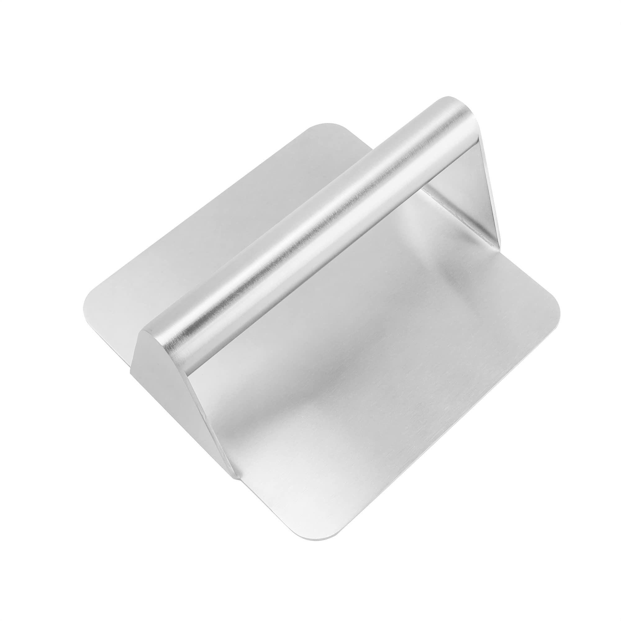Burger Smasher for Griddle, Heavy Duty Smooth Stainless Steel Hamburger Presser for Grill, Ham & Grilled Sandwich-6.3"x6.3"