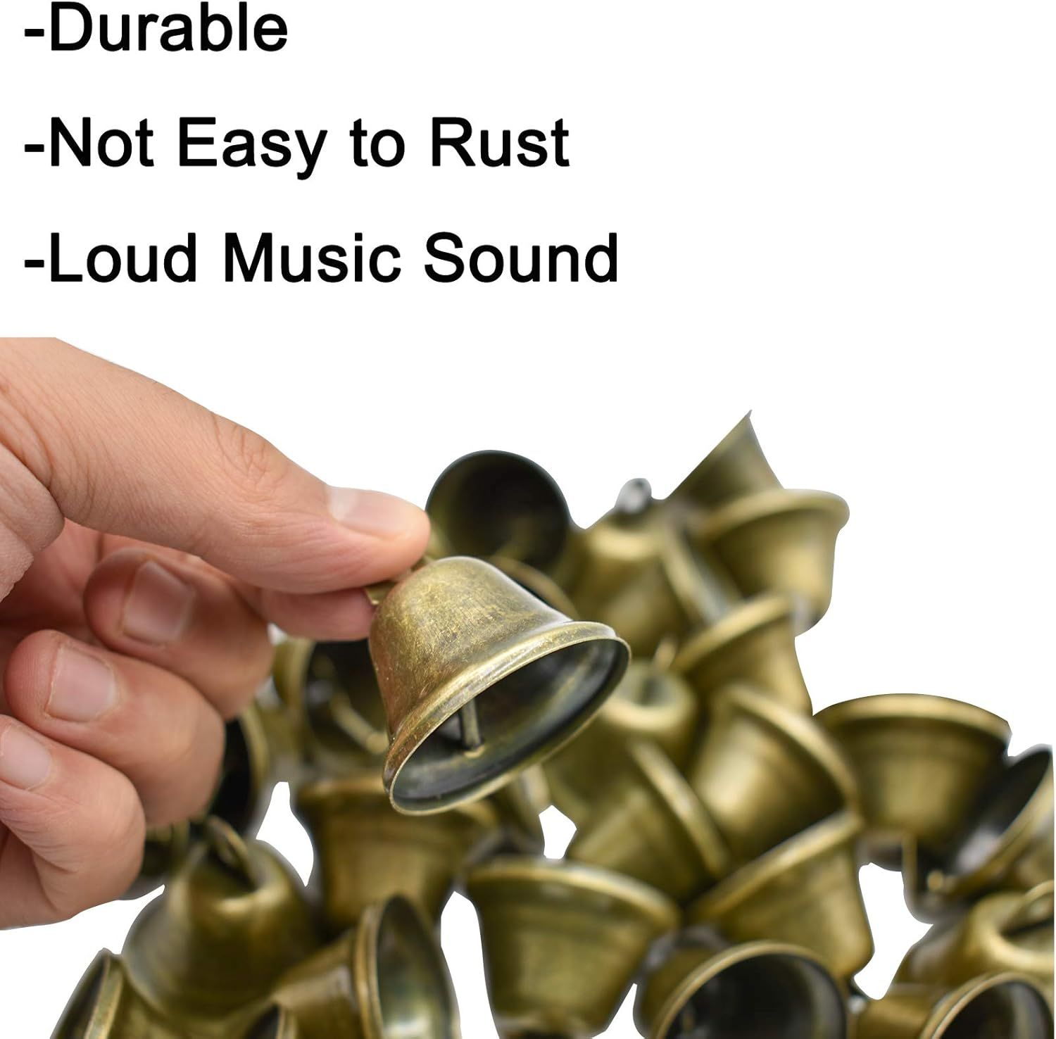 10 PCS Small Jingle Bells Bronze Vintage Mini (1.7"X 1.5") for Dog Potty Training,Dog Door Bell,Wedding, Dog Collar,Christmas Hallowmas Decoration โ image 6