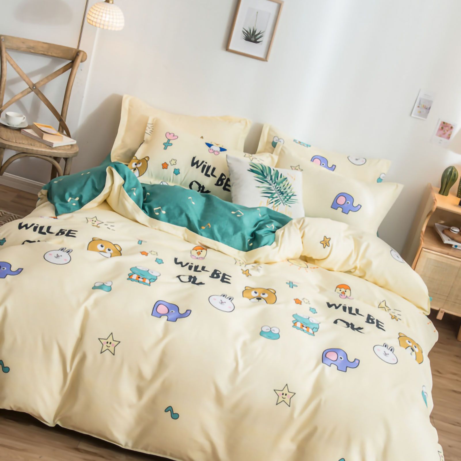Skin Friendly Quilt Cover Thickened Polyester Soft Brushed Duvet Cover Quilt Bedding for Dormitory Bedroom Animal 180 × 220cm — image 3
