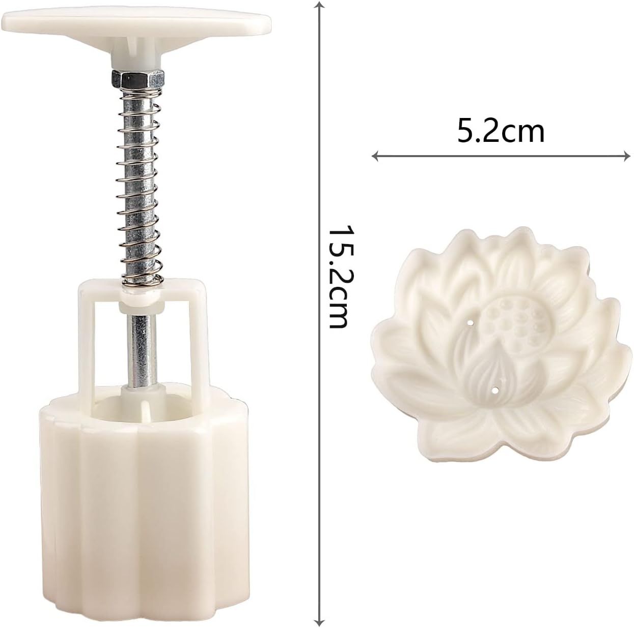 Cute Shaped DIY Mooncake Molds,Mooncake Mold Thickness Adjustable,Hand Press Cookie Dessert stamp Pastry (1 lotus flower) — image 2