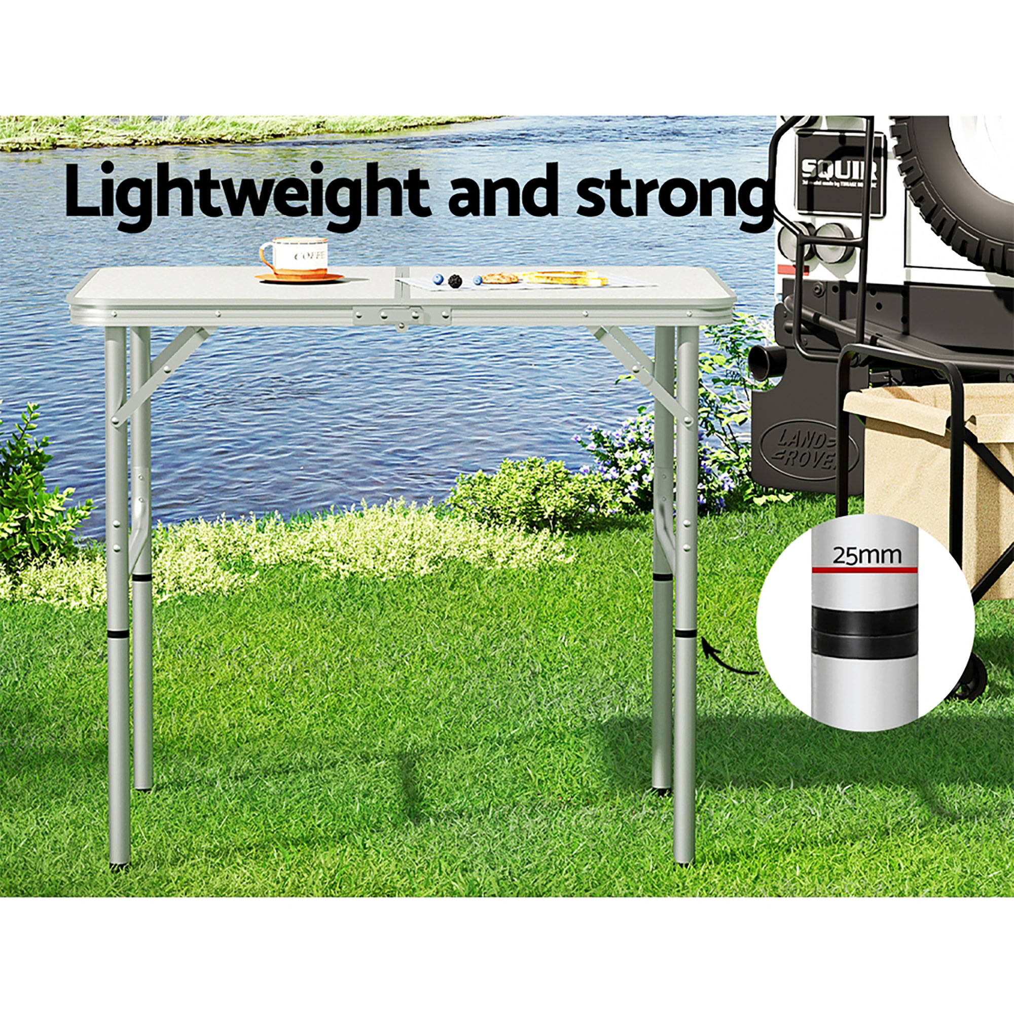 Weisshorn Folding Camping Table 90CM Adjustable Portable Outdoor Picnic Desk — image 5