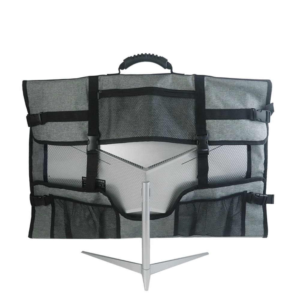 27 Inch Monitor Carrying Case, Universal 27" Computer Monitor Bag with Rubber Handle and Pockets, Gray โ image 2