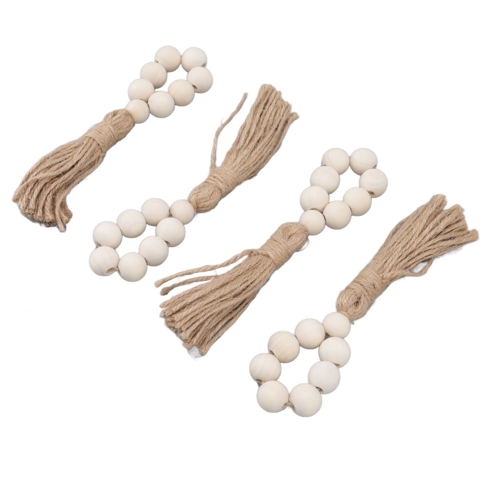 Napkin Ring Decorative Elegant Wood Beads Table Napkin Holder with Tassels for Party Wedding Home 4pcs โ image 2